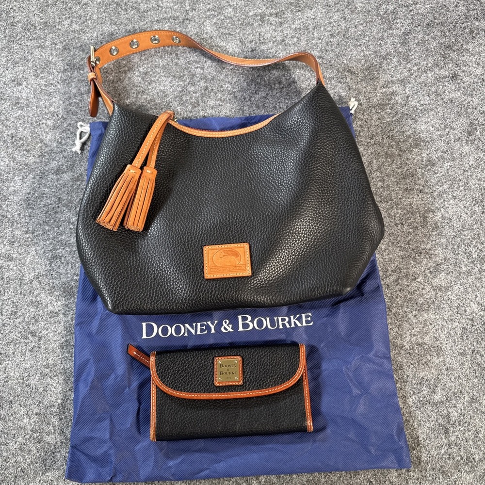 Dooney & Bourke Hobo Shoulder Bag with Tassel & Wallet EUC